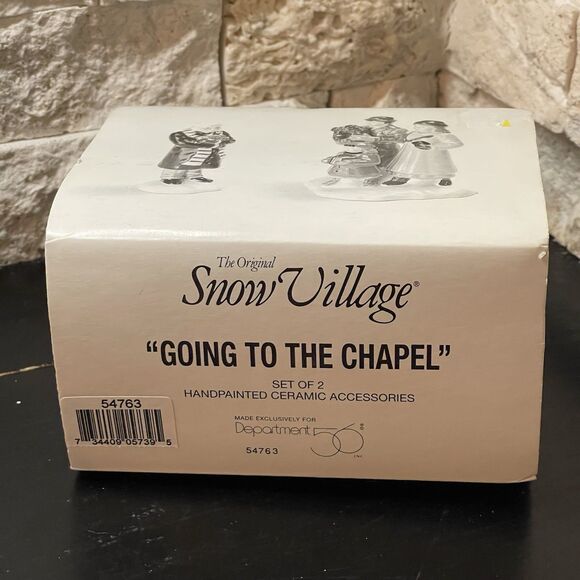 Dept 56 Original Snow Village "Going to the Chapel" RETIRED, #5476-3 set of 2 - Picture 2 of 10